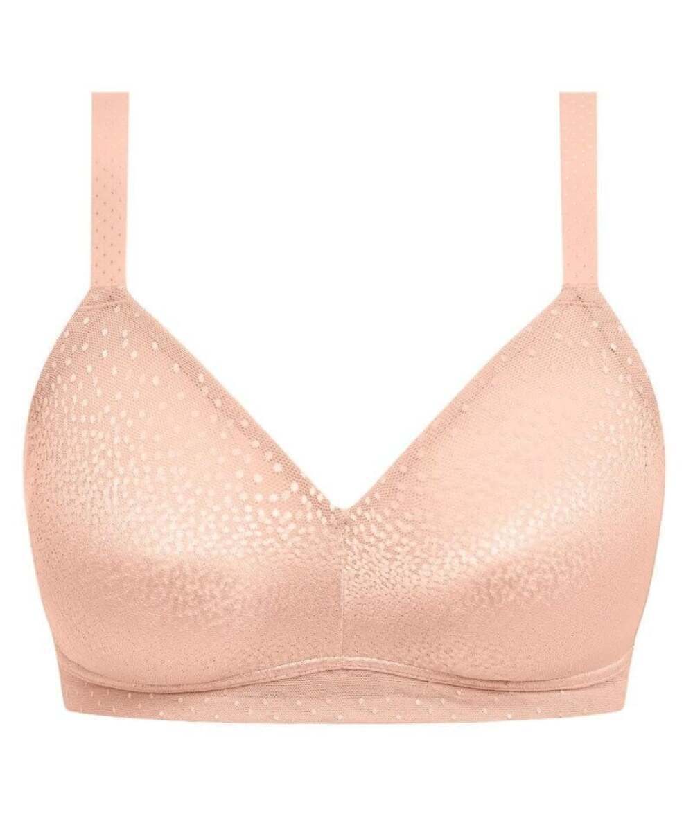 Wacoal Back Appeal Bra 38DD Rose Dust Sparkle Wireless Padded Comfort Casual NEW